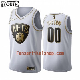NBA Brooklyn Nets Trikot Benutzerdefinierte Nike 2019-2020 Weiß Golden Edition Swingman - Kinder